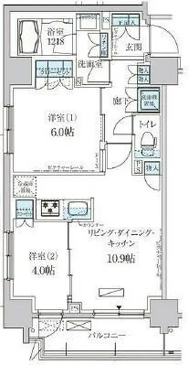 パークアクシス両国馬車通り 6階階 間取り