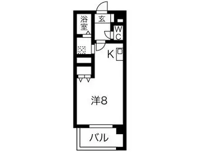 サンビレッジ白金(1K/3階)の間取り写真