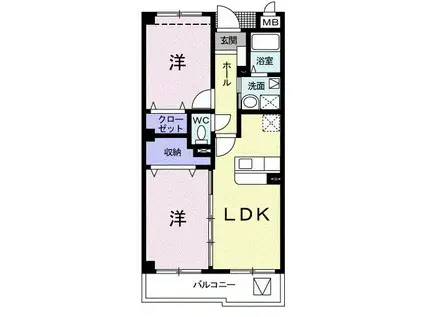 アンジュ(2LDK/3階)の間取り写真