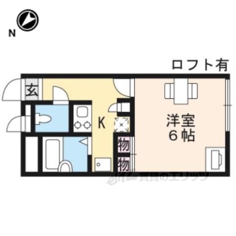 レオパレスあすなろ(1K/2階)の間取り写真