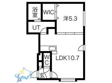 VIVERE二十四軒(1LDK/1階)の間取り写真