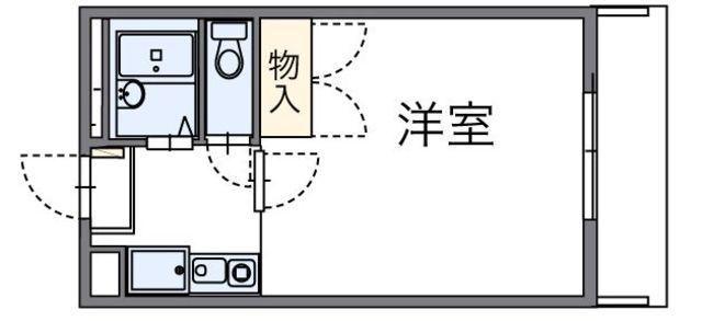 レオパレスゴールドレジデンス中原(1K/2階)の間取り写真