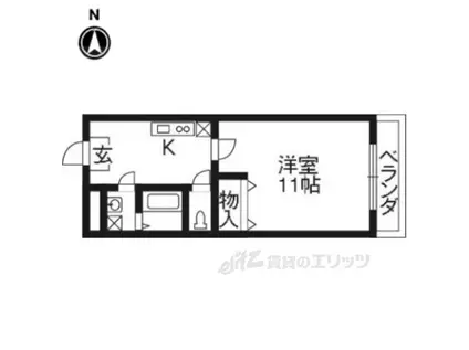 第6田原ハイム(1K/1階)の間取り写真