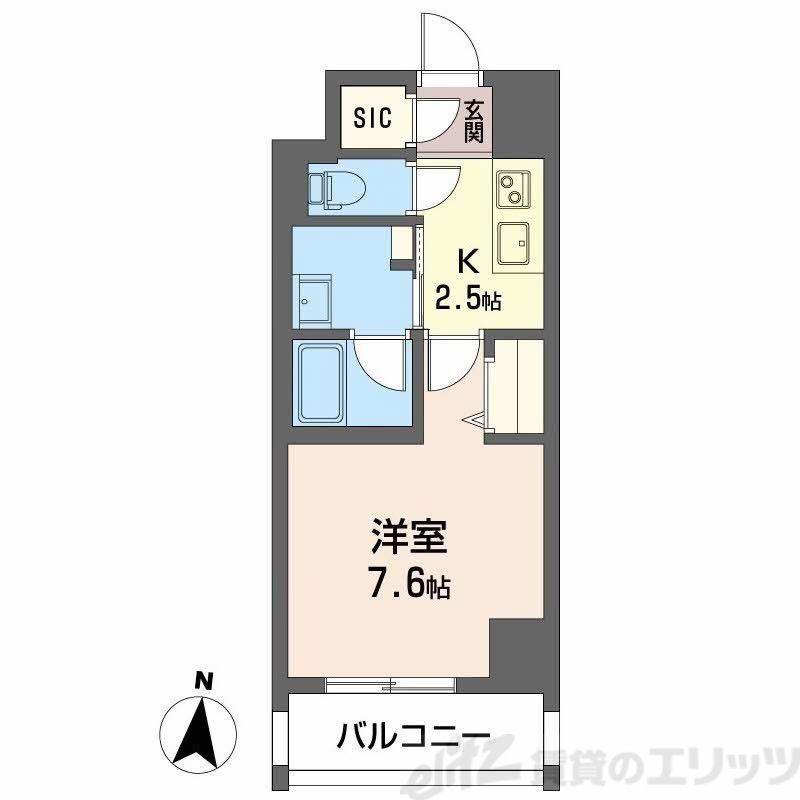 ロイヤルパークヒルズうめきた(1K/5階)の間取り写真