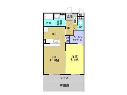 SUNRISE 田上(1LDK/1階)の間取り写真