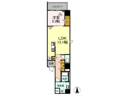 ダイワシティー中村公園(1LDK/2階)の間取り写真