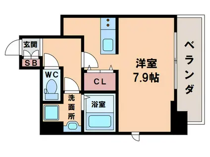 エイペックス四天王寺(1K/9階)の間取り写真