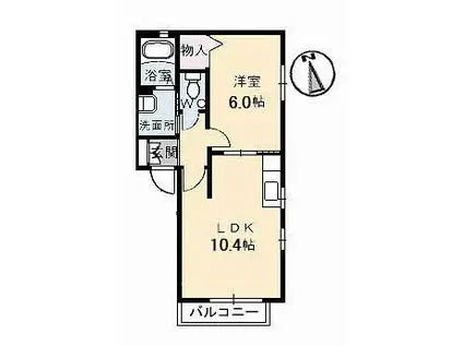 SACRO MONTE(1LDK/1階)の間取り写真