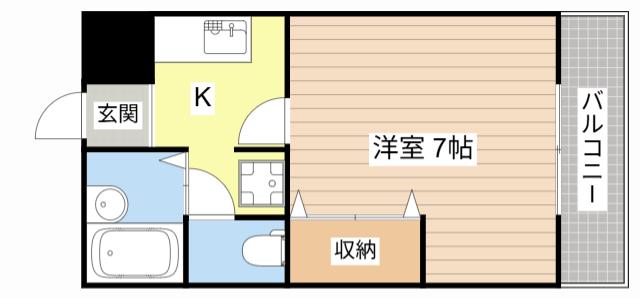 ミトヨスカイビル(1K/2階)の間取り写真