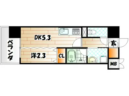 デザイナーズ ザ・レトロ(1DK/4階)の間取り写真