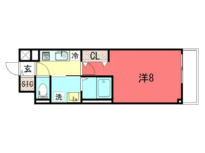 ベラジオ雅び京都洛北ガーデン(1K/3階)の間取り写真
