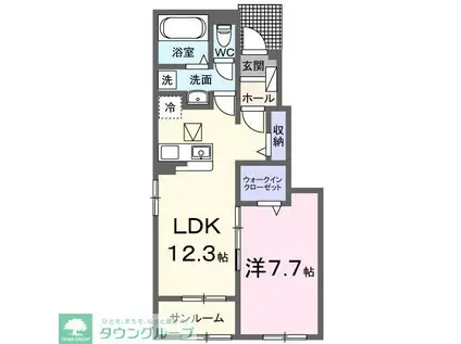 レ プリューム アン(1LDK/1階)の間取り写真