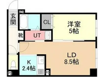 EUKOT27(1LDK/4階)の間取り写真