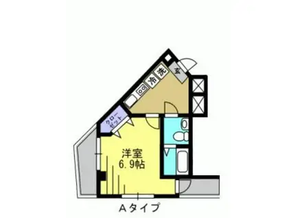 ローズガーデンII(1K/1階)の間取り写真