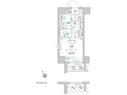 LEA横濱桜木町(1K/6階)の間取り写真