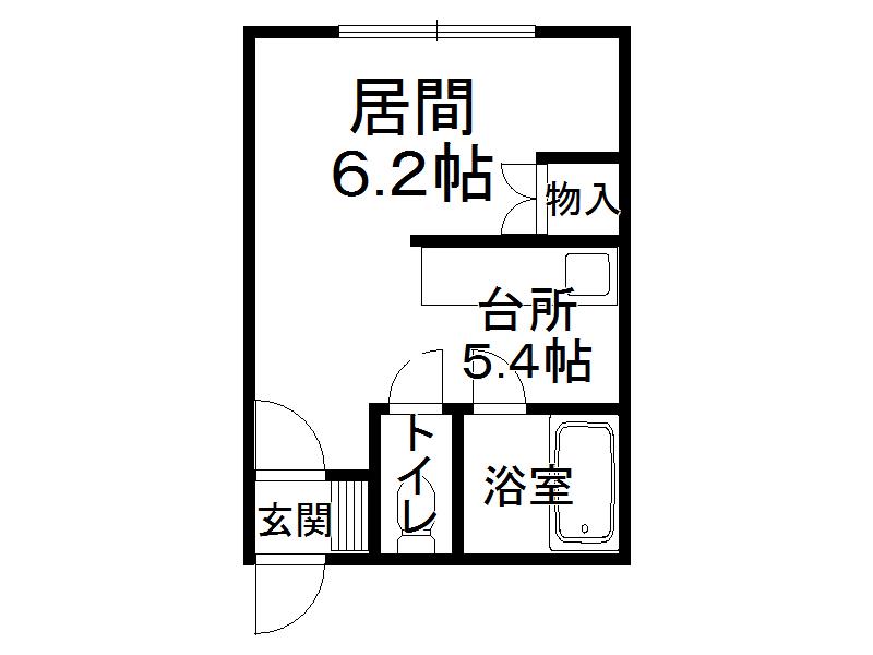 ハイムリバーサイド(ワンルーム/3階)の間取り写真