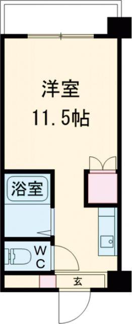 オクトワール松山中村(ワンルーム/4階)の間取り写真