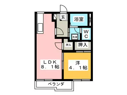 フォーブル葵(1LDK/2階)の間取り写真