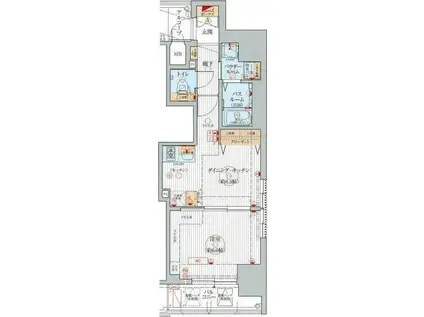 エステムプラザ名古屋駅前プライムタワー(1DK/12階)の間取り写真