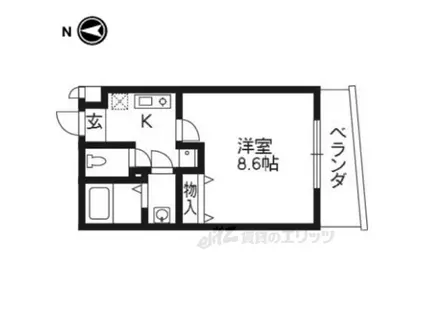 ステラマリスⅠ(1K/2階)の間取り写真