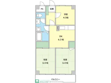 ゼファー銀座(3DK/8階)の間取り写真