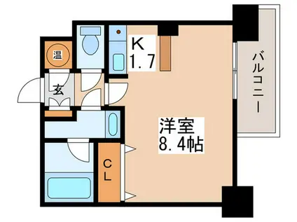 クレジデンス札幌・南4条(1K/6階)の間取り写真