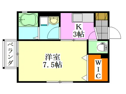クレベール(1K/1階)の間取り写真