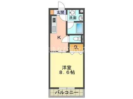 TS-MINDII(1DK/1階)の間取り写真