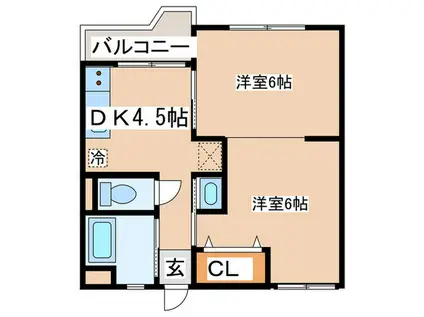 コーポ新井橋 第一(2DK/3階)の間取り写真