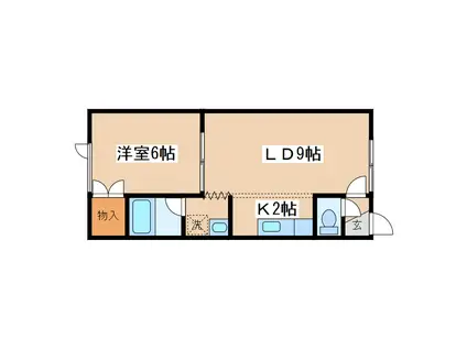 リベルテ(1LDK/2階)の間取り写真