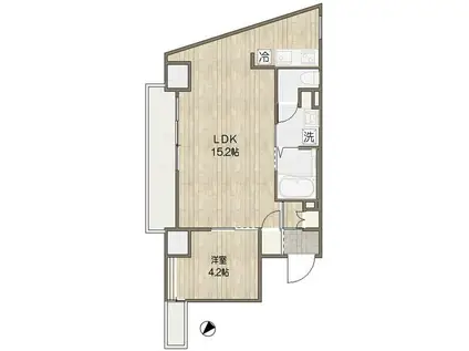 ラ・ブークル(1LDK/2階)の間取り写真