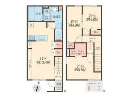 カーサ・ソンリエンテ(3LDK/1階)の間取り写真