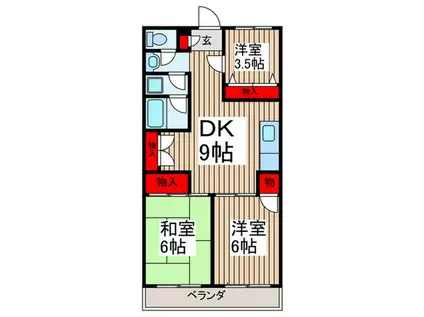 グリーンステータス(3DK/5階)の間取り写真