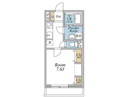 リブリ・瑞江(1K/2階)の間取り写真