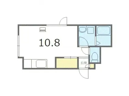 もみじ館(ワンルーム/1階)の間取り写真