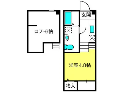 COMFORT VILLA宝来(ワンルーム/2階)の間取り写真