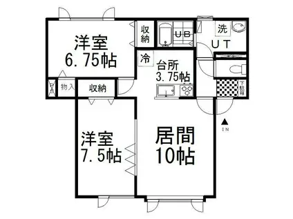 グレースコート(2LDK/1階)の間取り写真
