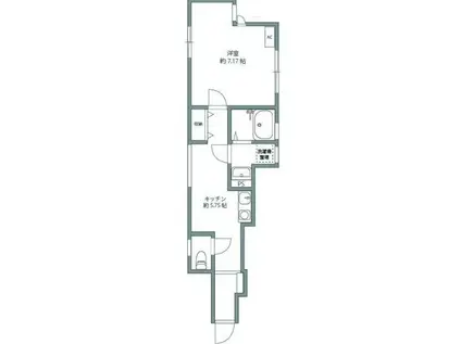 ノース BEACH(1DK/1階)の間取り写真