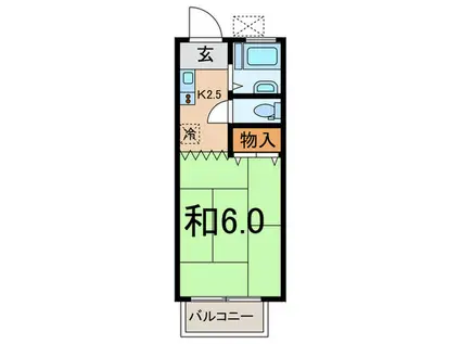 桜ハイツ(1K/1階)の間取り写真