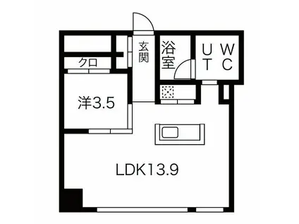 コレクション名駅III(1LDK/2階)の間取り写真