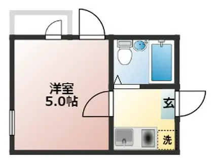 シャンテ田端(1K/2階)の間取り写真