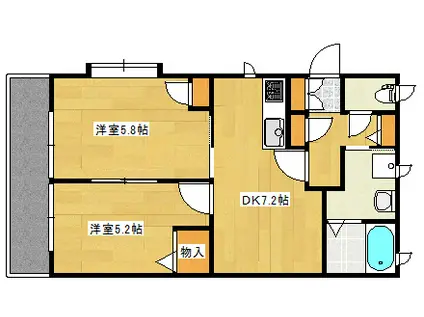 グランバリエ己斐中(2DK/1階)の間取り写真