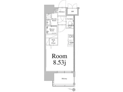 エンクレスト天神LIFE(ワンルーム/6階)の間取り写真