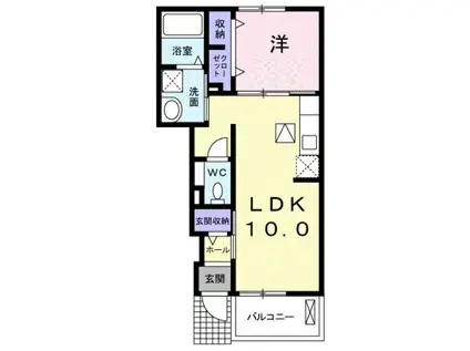 ピエール リヴィエール(1LDK/1階)の間取り写真