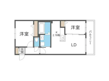 RITZ GRANDE月寒(2LDK/3階)の間取り写真
