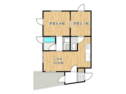 OTTOマンション(2LDK/3階)の間取り写真