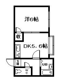 パリオ5・8(1DK/1階)の間取り写真