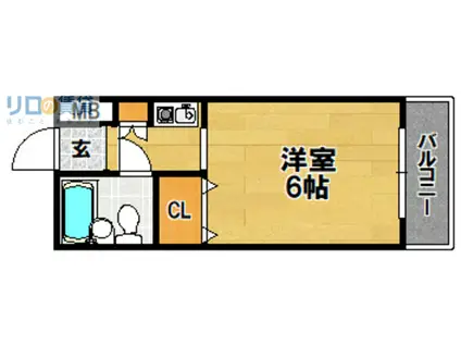 リネンハイツ(1K/3階)の間取り写真