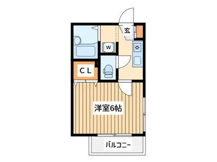 アイビス西調布(1K/1階)の間取り写真