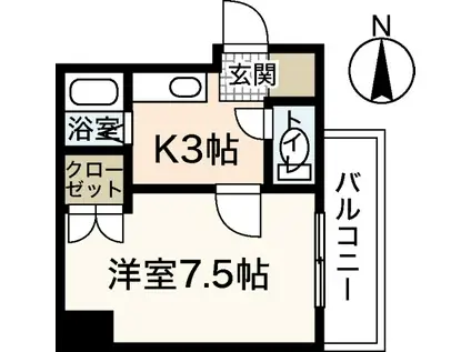 バオバブ白島(1K/9階)の間取り写真